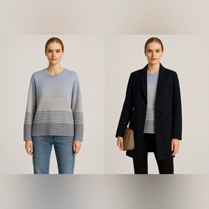 Ella Moss Light Blue Knit Blouse